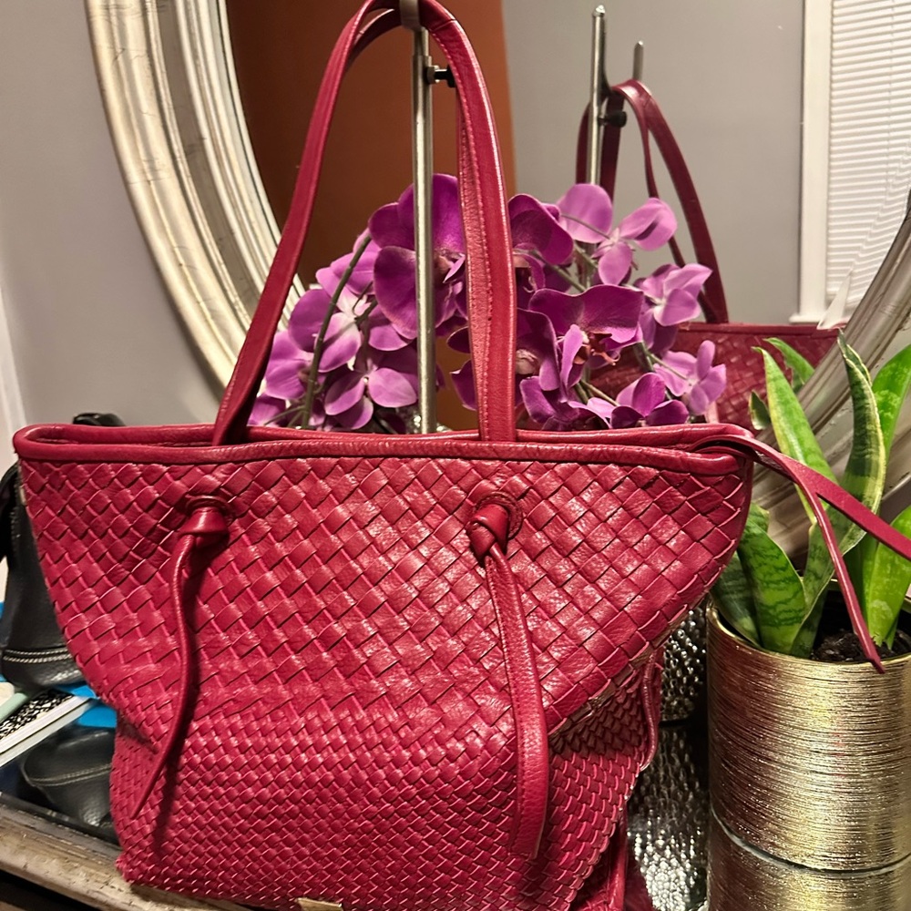 Kooba Fuchsia Woven Tote Bag